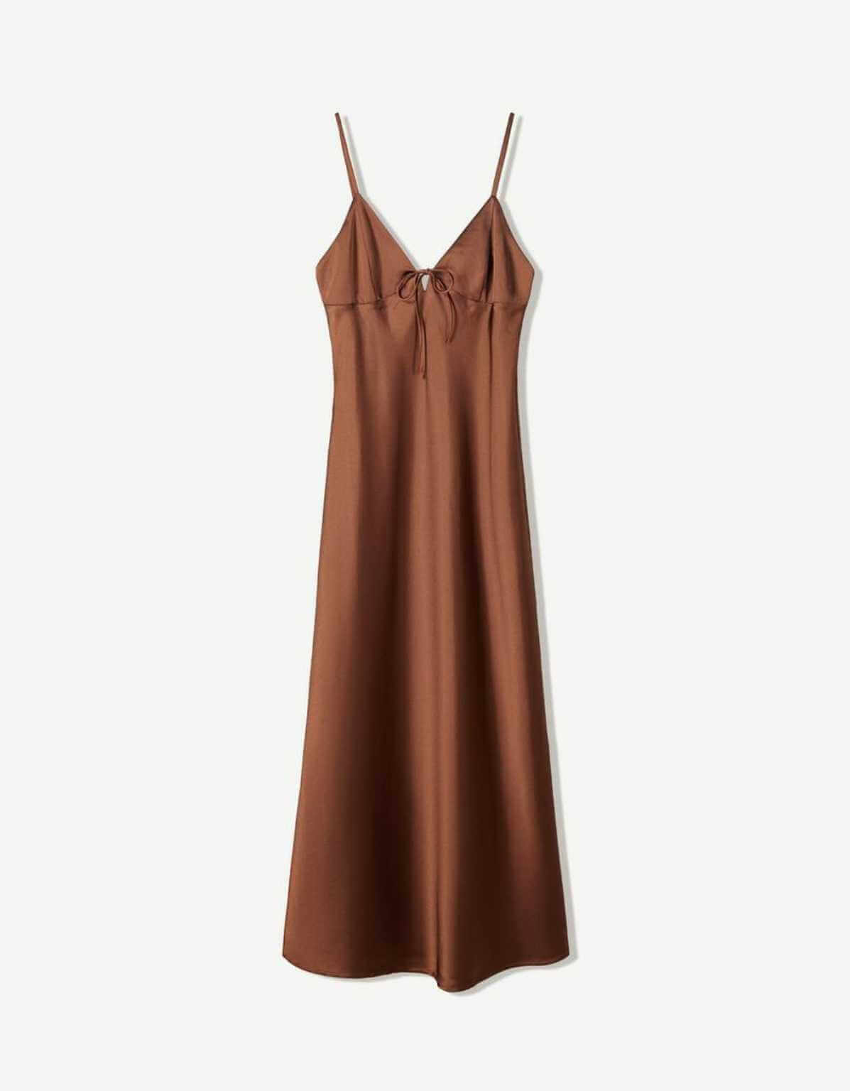SATIN MIDI DRESS