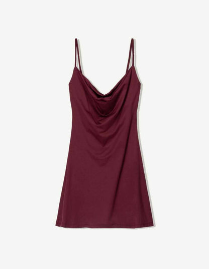 MINI DRESS WITH COWL NECKLINE